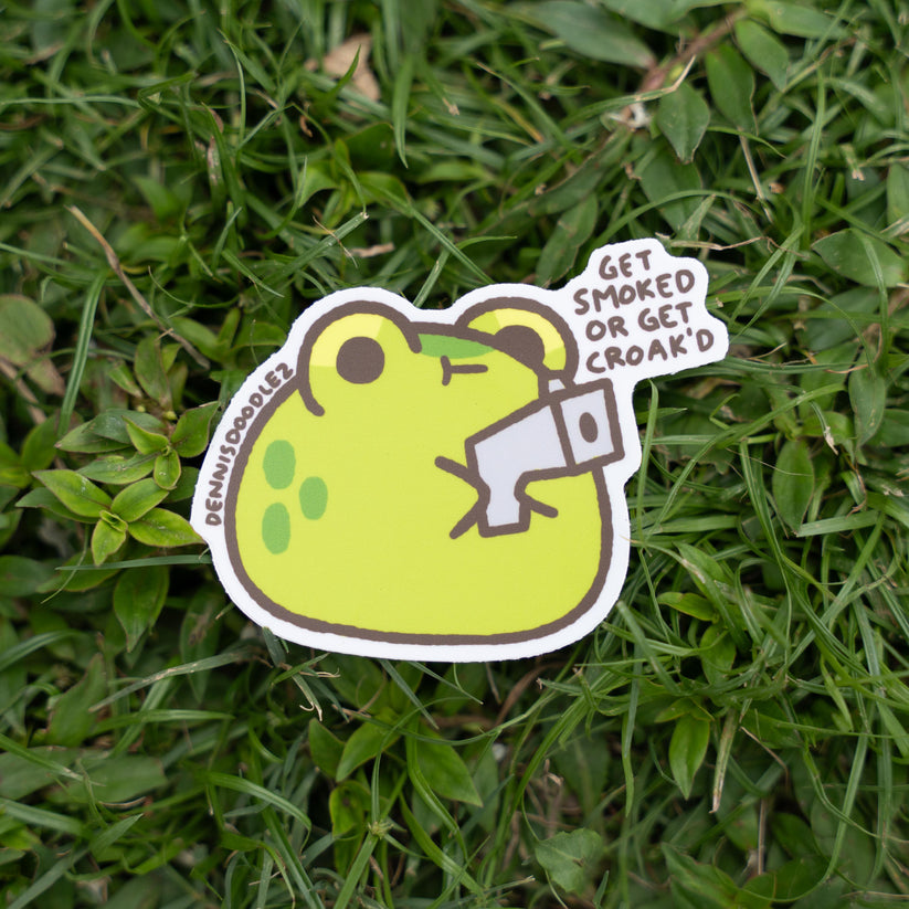 frog gun large sticker – dennisdoodlez