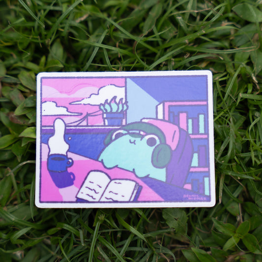 frog lofi large sticker