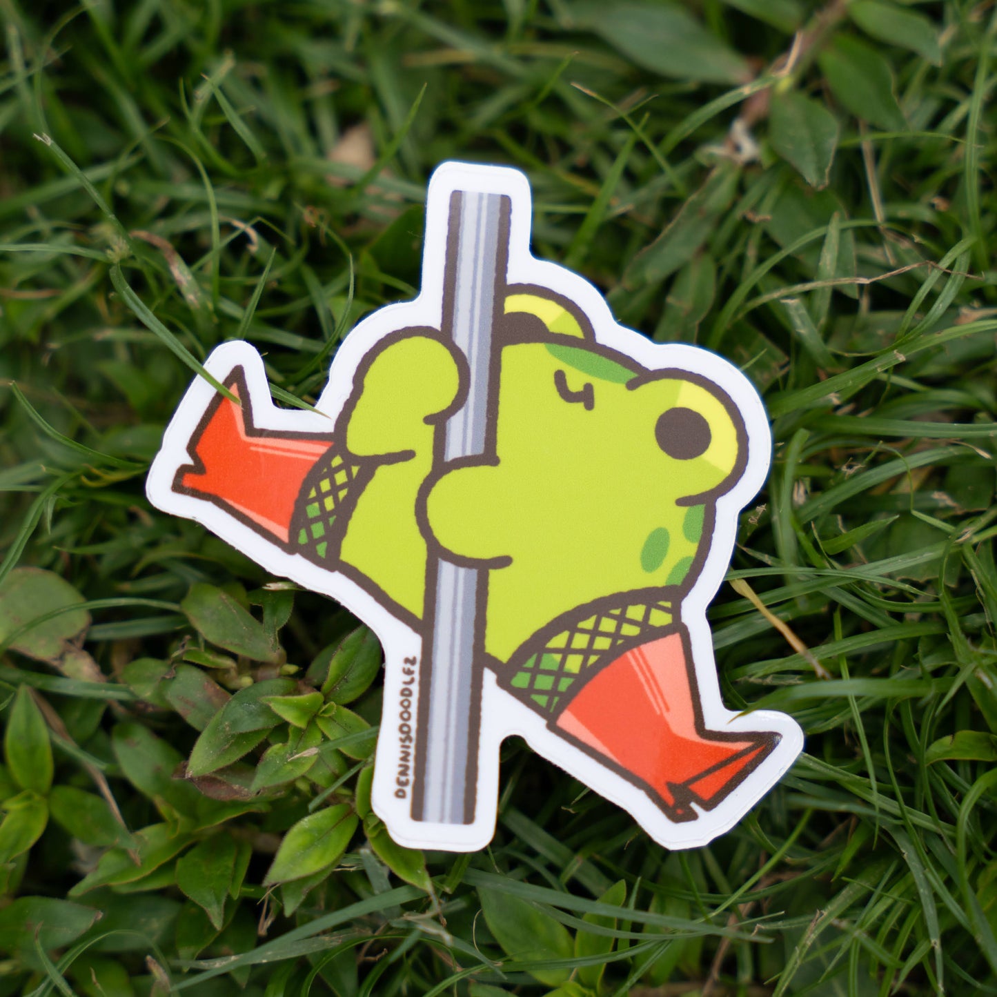 frog stripper large sticker