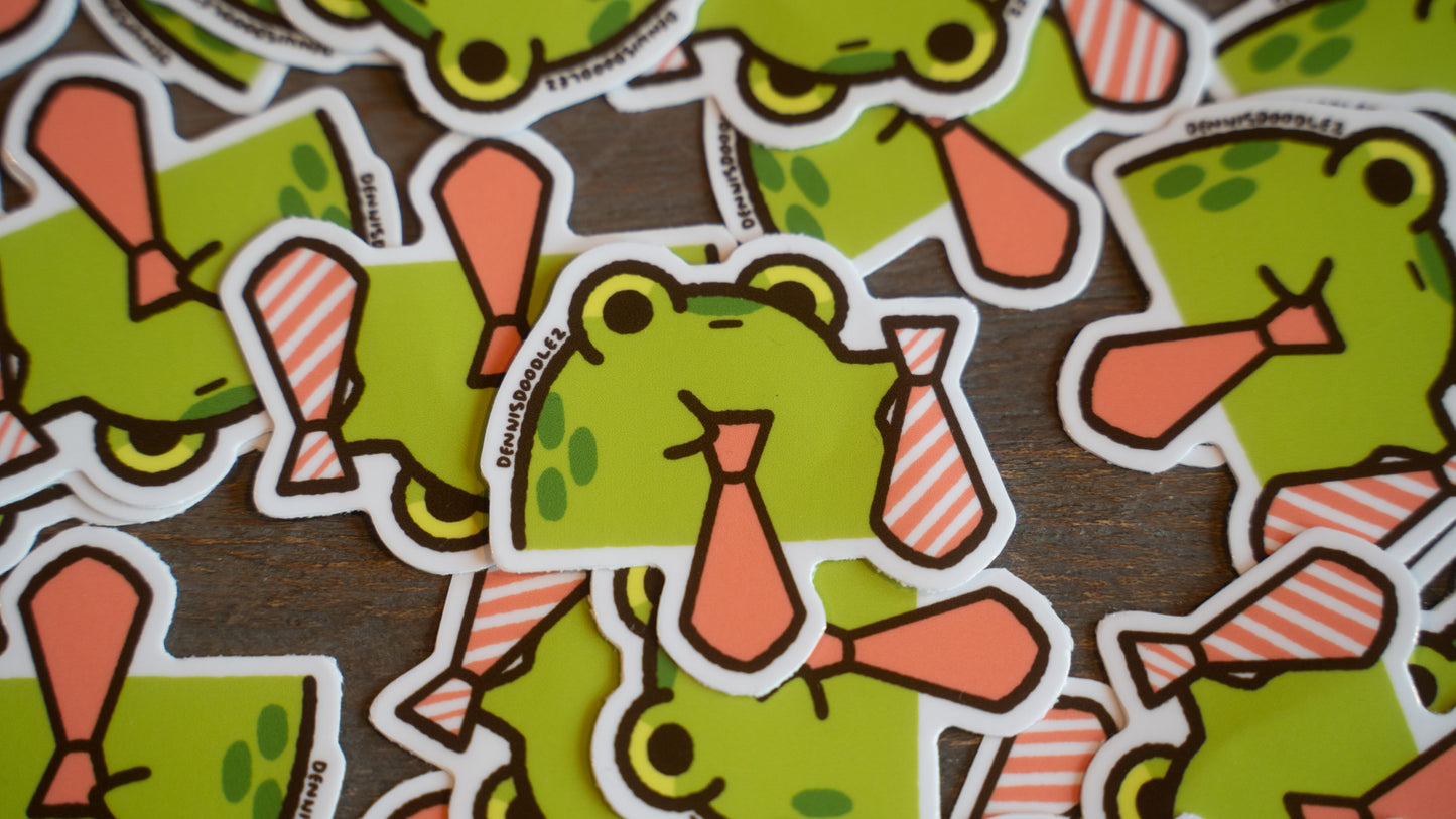 frog tie sticker