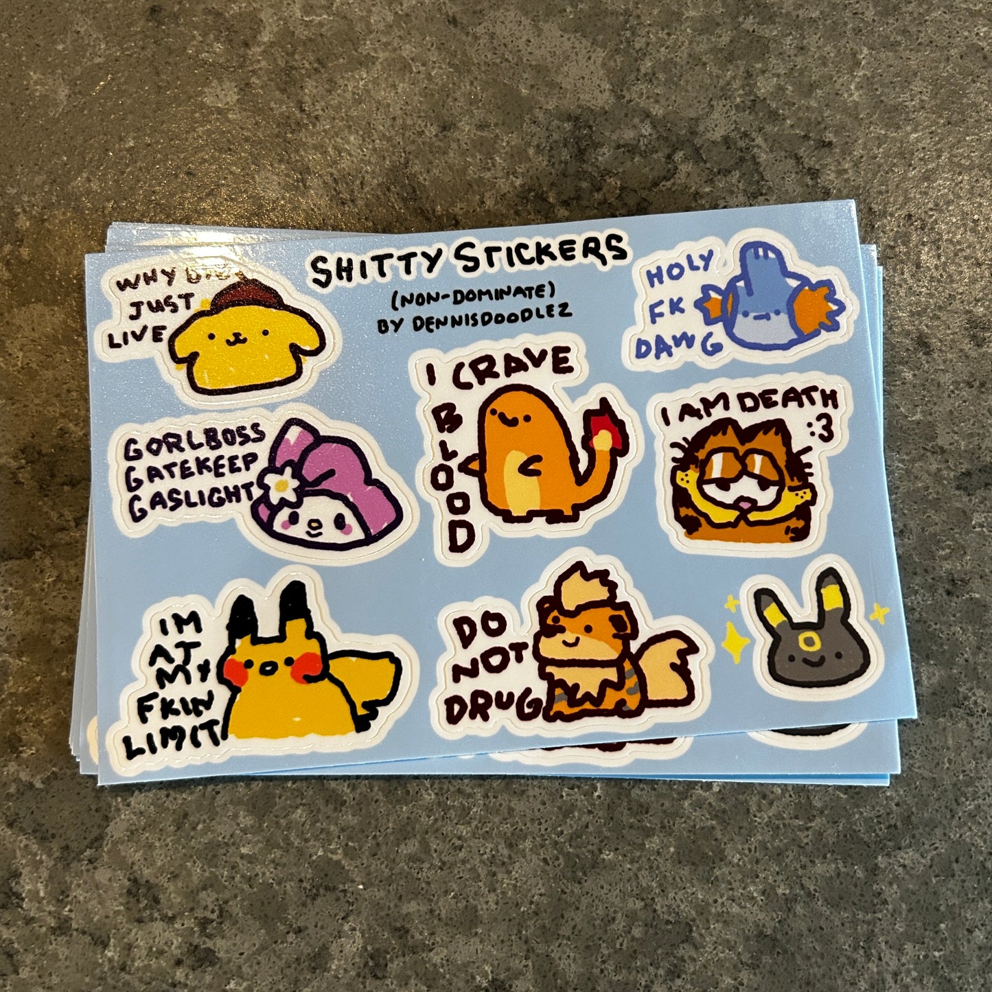 shitty sticker sheet